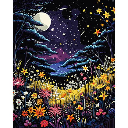 Картина по номерам Звездная ночь (40х50 см), бренду Strateg - KUBIX