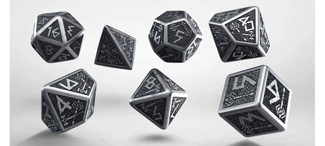 Набор кубиков Metal Dwarven Dice Set, бренду Q-Workshop - 2 - KUBIX