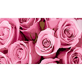 Картина по номерам Розовые розы (50х25 см)
