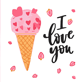 Картина по номерам Мороженое с любовью (20х20 см)