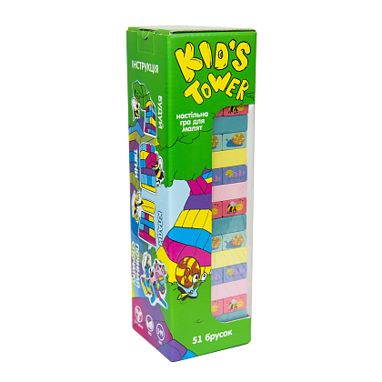 Настільна гра Kid's Tower Jenga (Дитяча Дженга), бренду Strateg, для 2-4 гравців, час гри < 30хв. - KUBIX