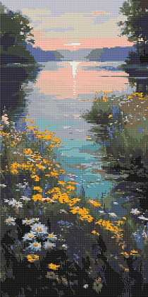 Алмазна мозаїка Літні барви природи (40х80 см), бренду Origami - KUBIX