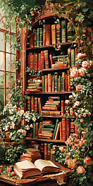 Картина по номерам Чарівна бібліотека під плющем (40х80 см)