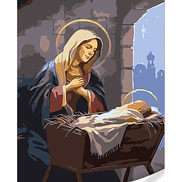 Картина по номерам Богородица над ребенком (30х40 см)