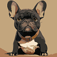 Мініатюра товару Картина за номерами Французький бульдог (20х20 см) - 1