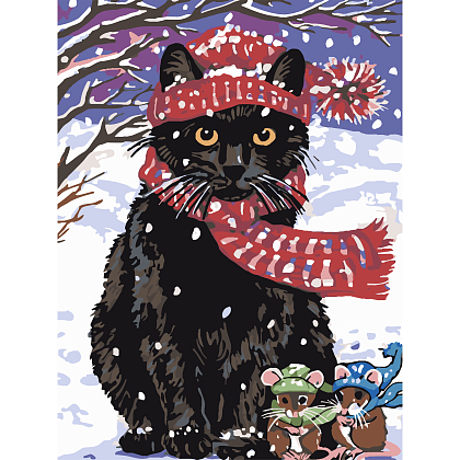 Картина за номерами Кіт і мишенята (30х40 см), бренду Strateg - KUBIX