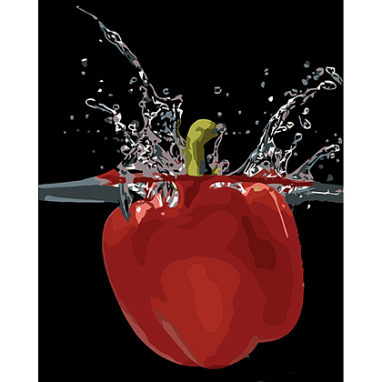 Картина за номерами Червоний перець у воді (40х50 см), бренду Strateg - KUBIX
