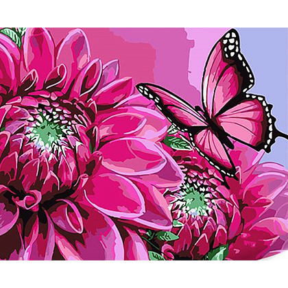 Картина за номерами Метелик на яскравих квітках (30х40 см), бренду Strateg - KUBIX