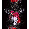 Мініатюра товару Картина за номерами Череп оленя з трояндами (40х50 см) - 1