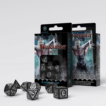 Набор кубиков Bloodsucker Black & Silver Dice Set, бренду Q-Workshop - KUBIX