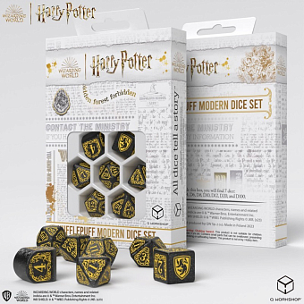 Набор кубиков Harry Potter. Hufflepuff Modern Dice Set - Black