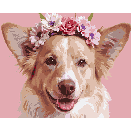 Картина по номерам Улыбчивый пес (40х50 см), бренду Strateg - KUBIX