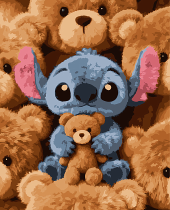 Картина по номерам Стич с медвежонком (40х50 см), бренду Artissimo - KUBIX