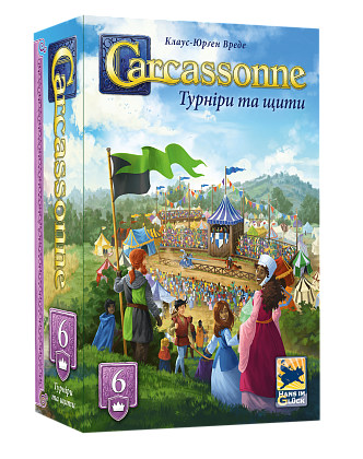 Настольная игра Каркасон №6. Турниры и щиты (Carcassonne: Jousts and Crests), бренду Feelindigo, для 2-6 гравців, час гри < 30мин. - KUBIX