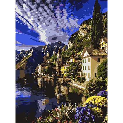 Картина по номерам Ночной город (30х40 см), бренду Strateg - KUBIX