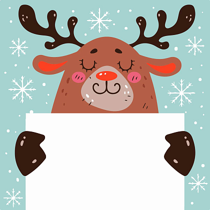 Картина по номерам Олень с открыткой (20х20 см), бренду Strateg - KUBIX