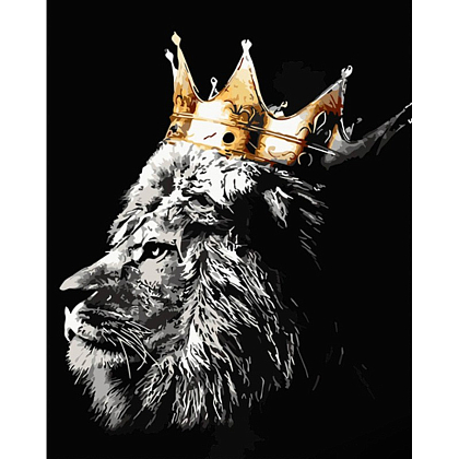 Картина за номерами Лев-король (40х50 см) , бренду Strateg - KUBIX
