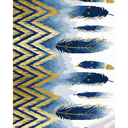 Картина по номерам Синие перья (40х50 см)