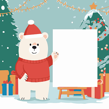 Картина по номерам Медвежонок с открыткой (20х20 см), бренду Strateg - KUBIX