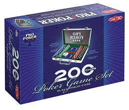 Настольная игра Игровой набор для покера на 200 фишек в алюминиевом футляре (200 Chips Poker Game Set in Aluminum Case)