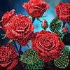 Алмазная мозаика Красные розы на бумажной основе (18х18 см)