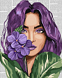 Миниатюра товара Картина по номерам Девушка с фиалкой (40х50 см) - 1