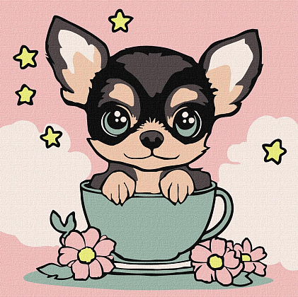 Картина по номерам Песик (25х25 см), бренду Идейка - KUBIX