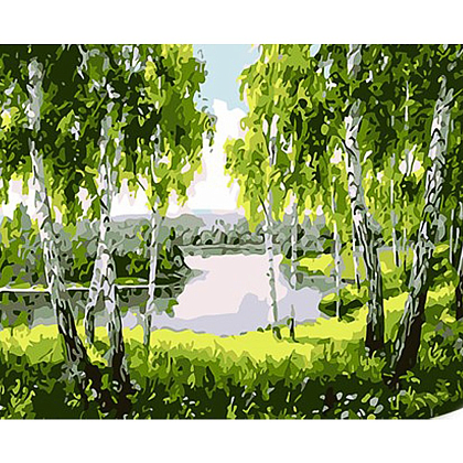 Картина за номерами Березовий рай (30х40 см), бренду Strateg - KUBIX
