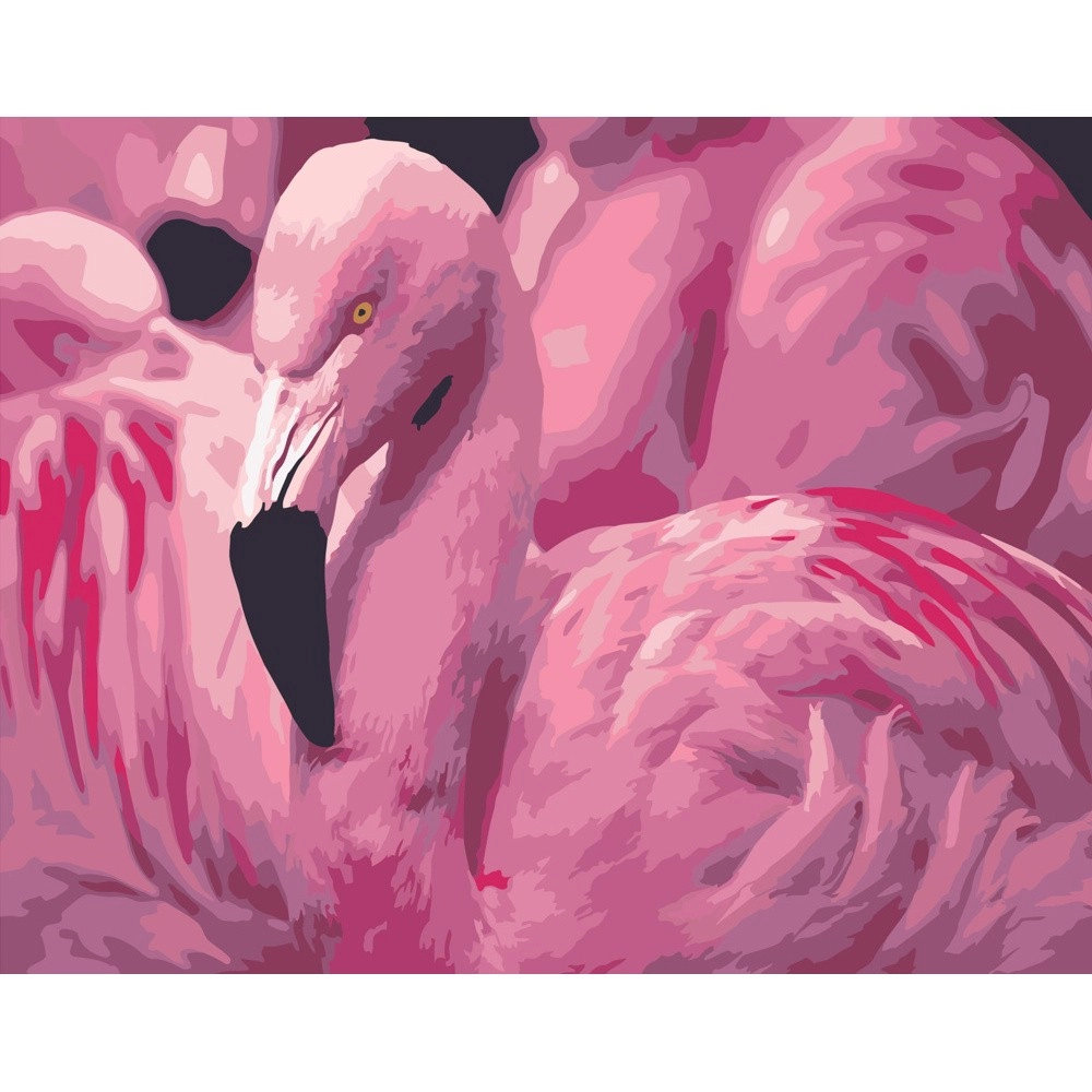 Картина за номерами Рожевий фламінго (40х50 см), бренду Strateg - KUBIX
