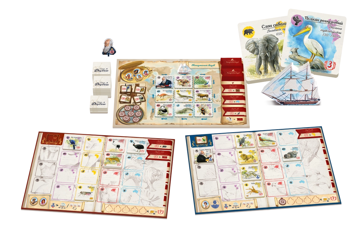 Настольная игра Следами Дарвина (In the Footsteps of Darwin), бренду Feelindigo, для 2-5 гравців, час гри < 30мин. - 2 - KUBIX 