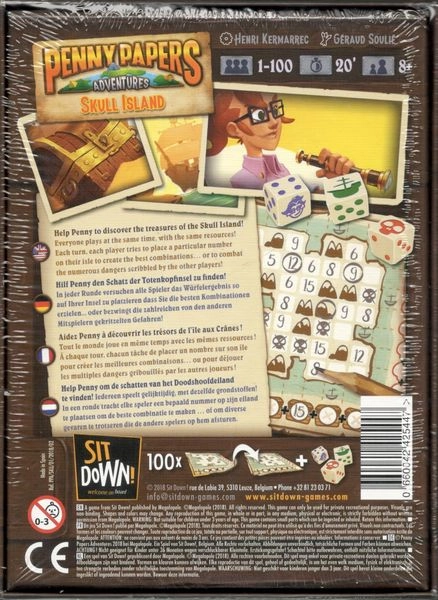 Настольная игра Пенни Пейперс: Остров Черепа (Penny Papers Adventures: Skull Island), бренду Sit Down!, для 1-12 гравців, час гри < 30мин. - 2 - KUBIX 