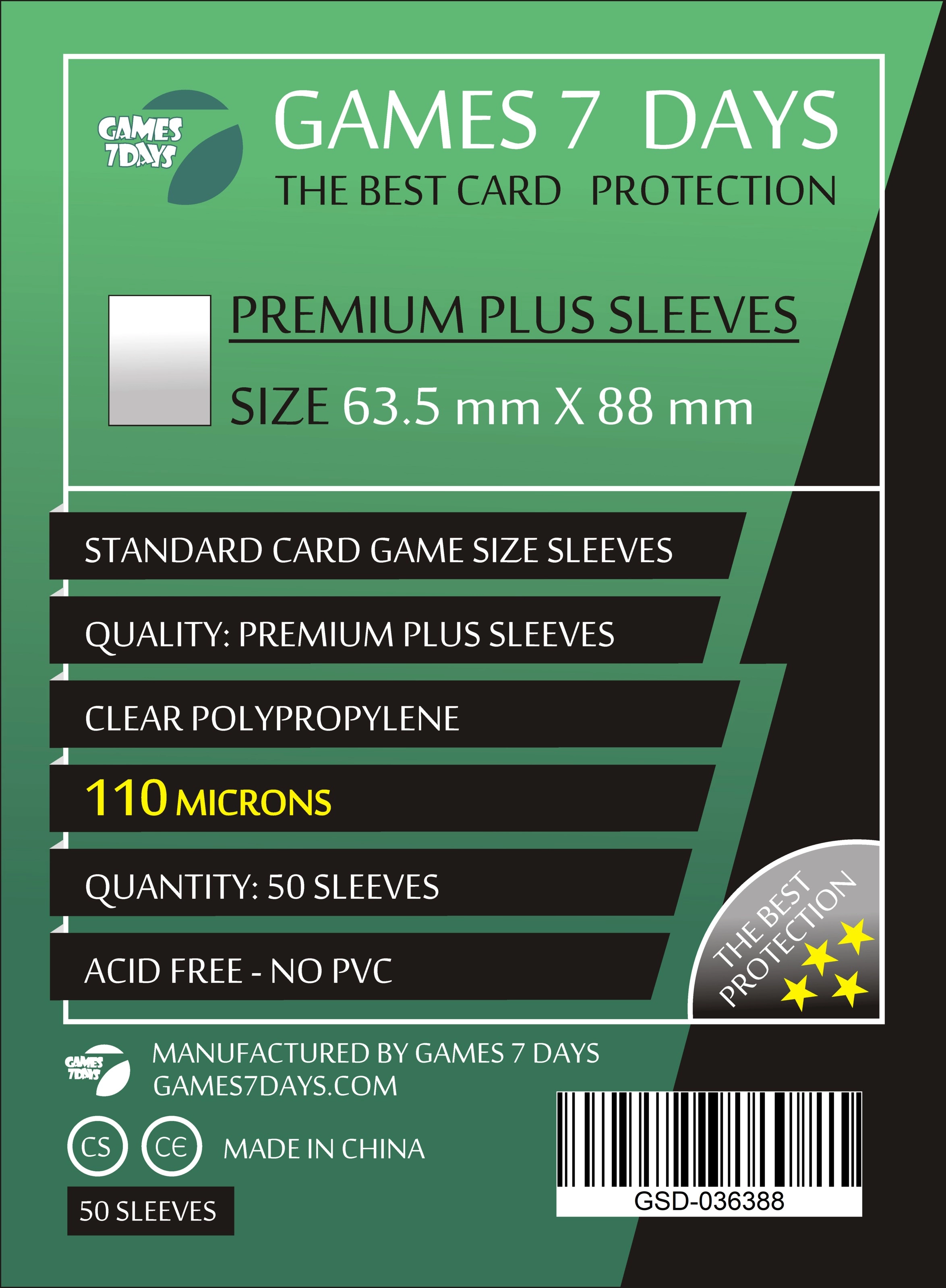 Протекторы Games7Days (63.5 x 88 мм) Premium Plus USA (50 шт), бренду Games 7Days - KUBIX