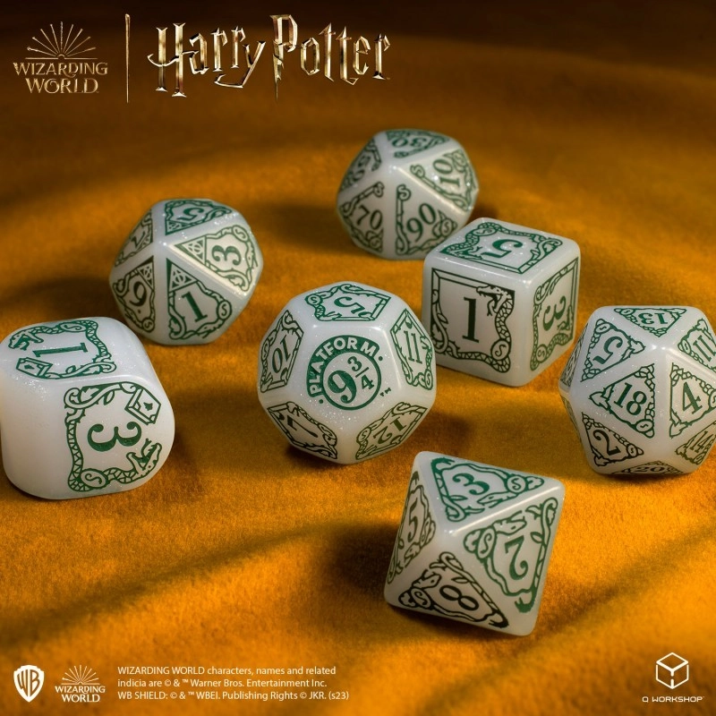 Набор кубиков Harry Potter. Slytherin Modern Dice Set - White - 6 - KUBIX 