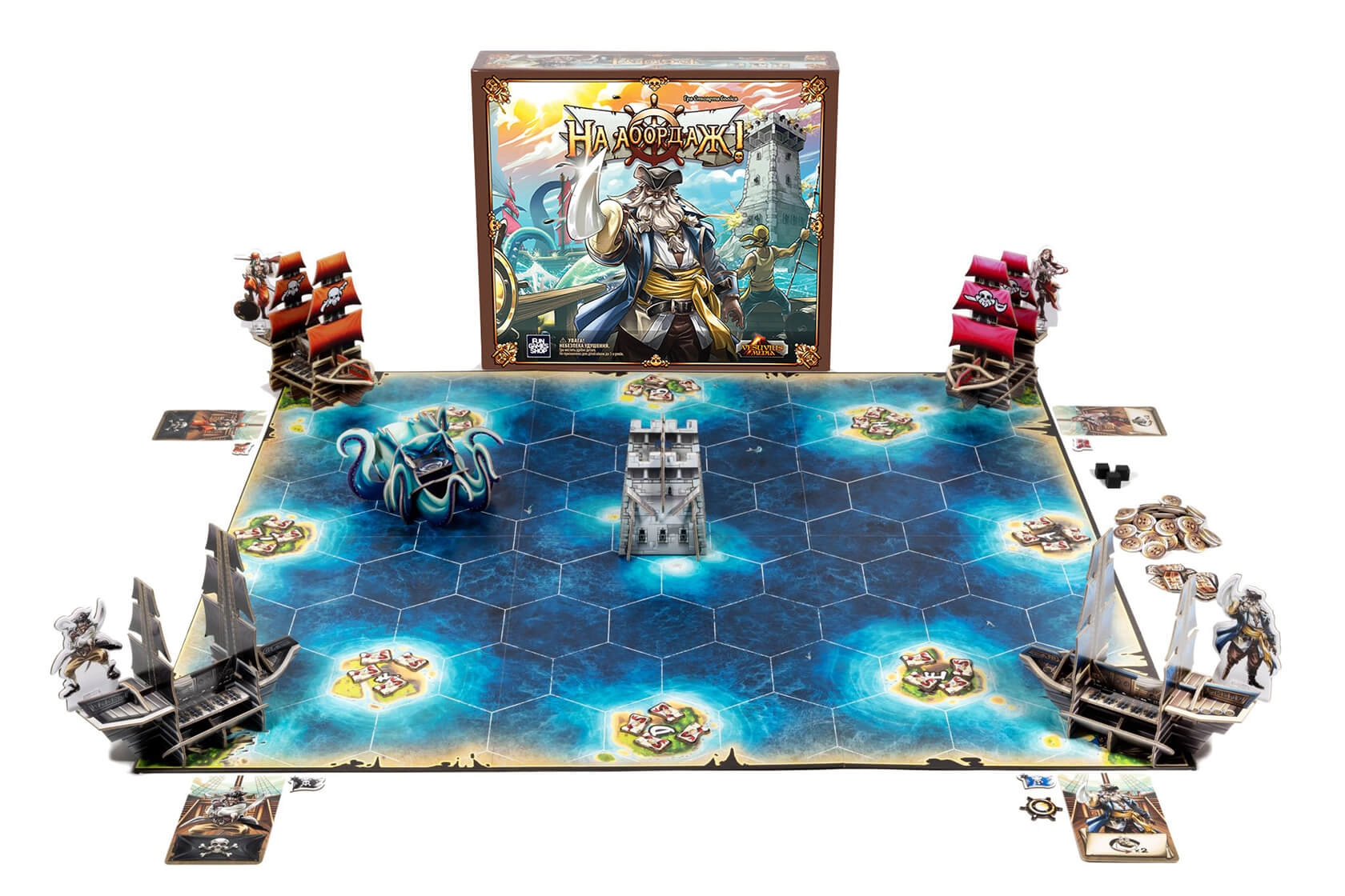 Настольная игра "На абордаж!" (To Glory!), бренду Fun Games Shop, для 2-4 гравців, час гри < 30мин. - 2 - KUBIX 