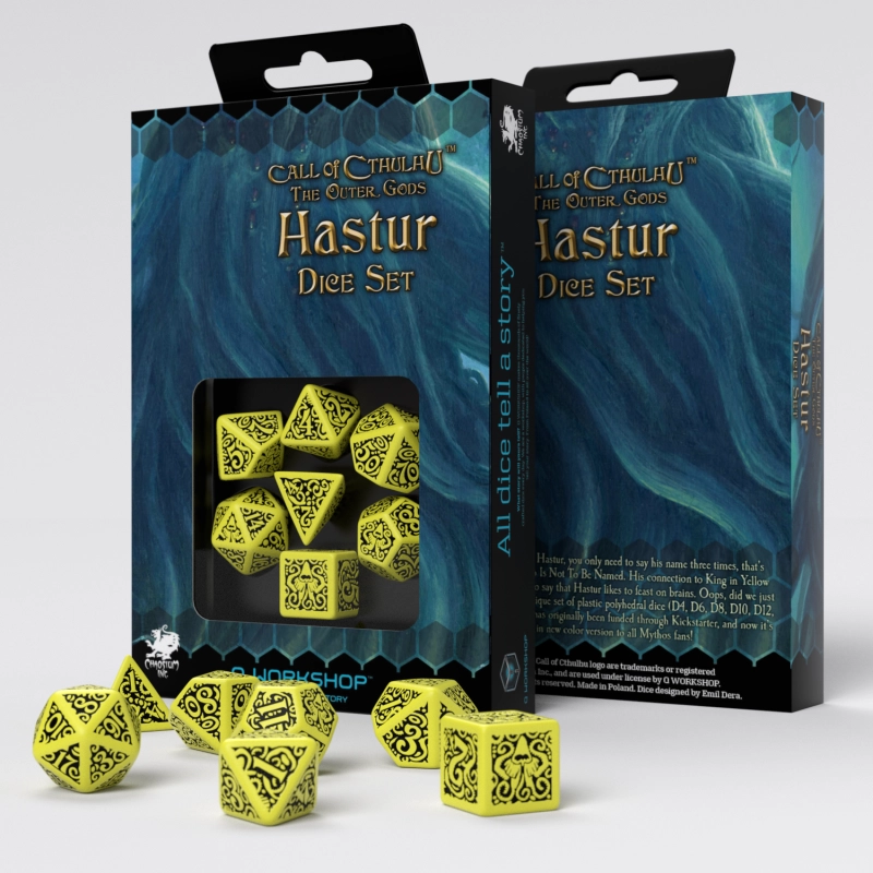 Набор кубиков COC The Outer Gods Hastur Dice Set (7 шт.), бренду Q-Workshop - KUBIX