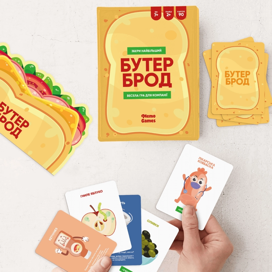 Настільна гра Бутерброд, бренду Memo Games, для 2-8 гравців, час гри < 30хв. - 3 - KUBIX 