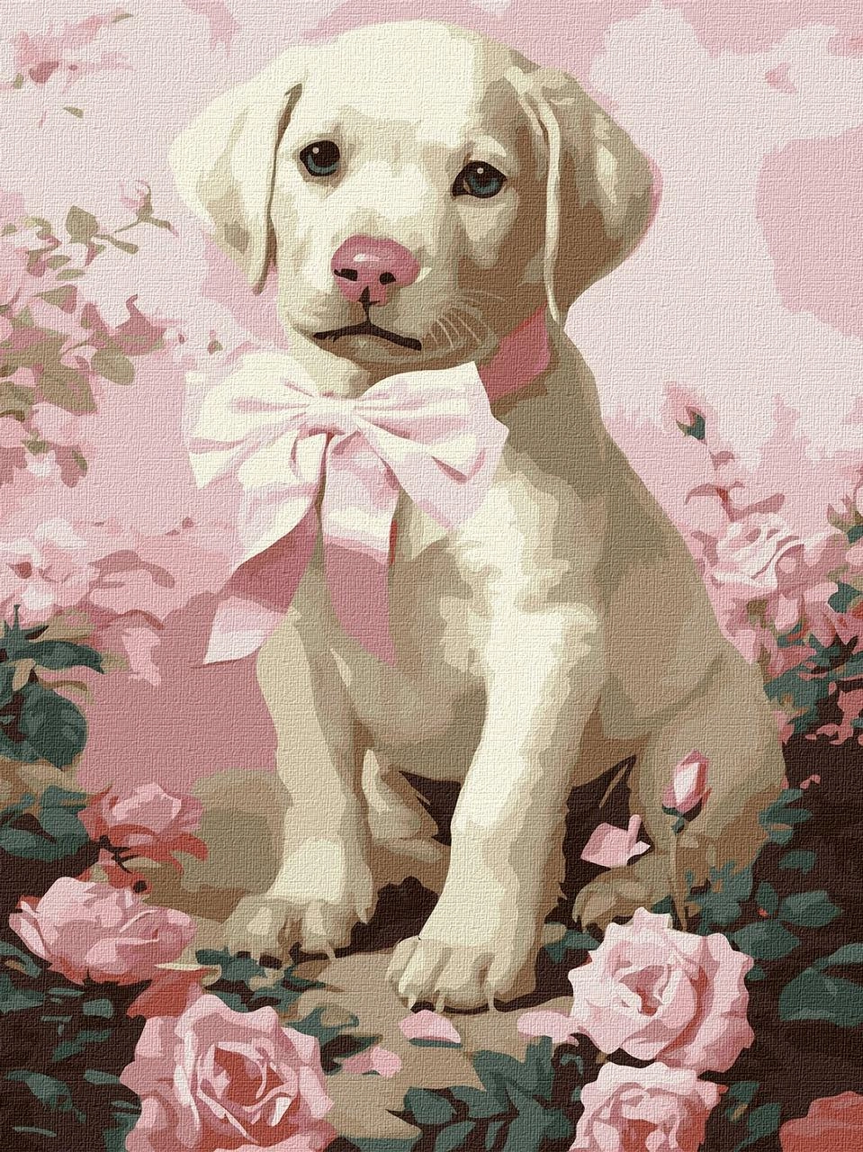 Картина по номерам Пушистый подарок животные (30х40 см), бренду Идейка - KUBIX