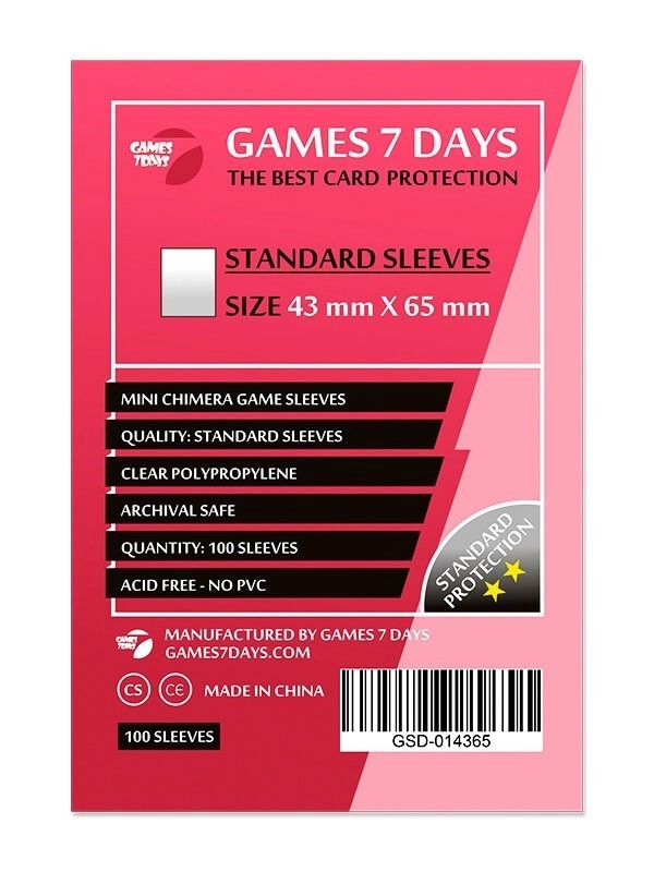 Протекторы Standard Mini Chimera (100 шт) (43 x 65 мм) , бренду Games 7Days - KUBIX