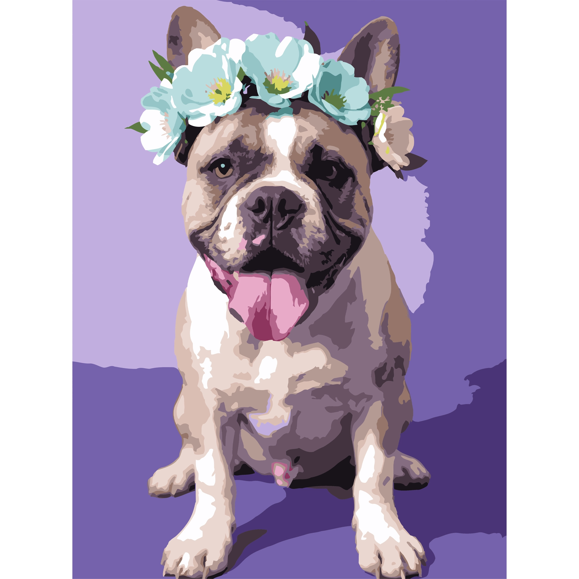 Картина по номерам Собака в венке (30х40 см), бренду Strateg - KUBIX