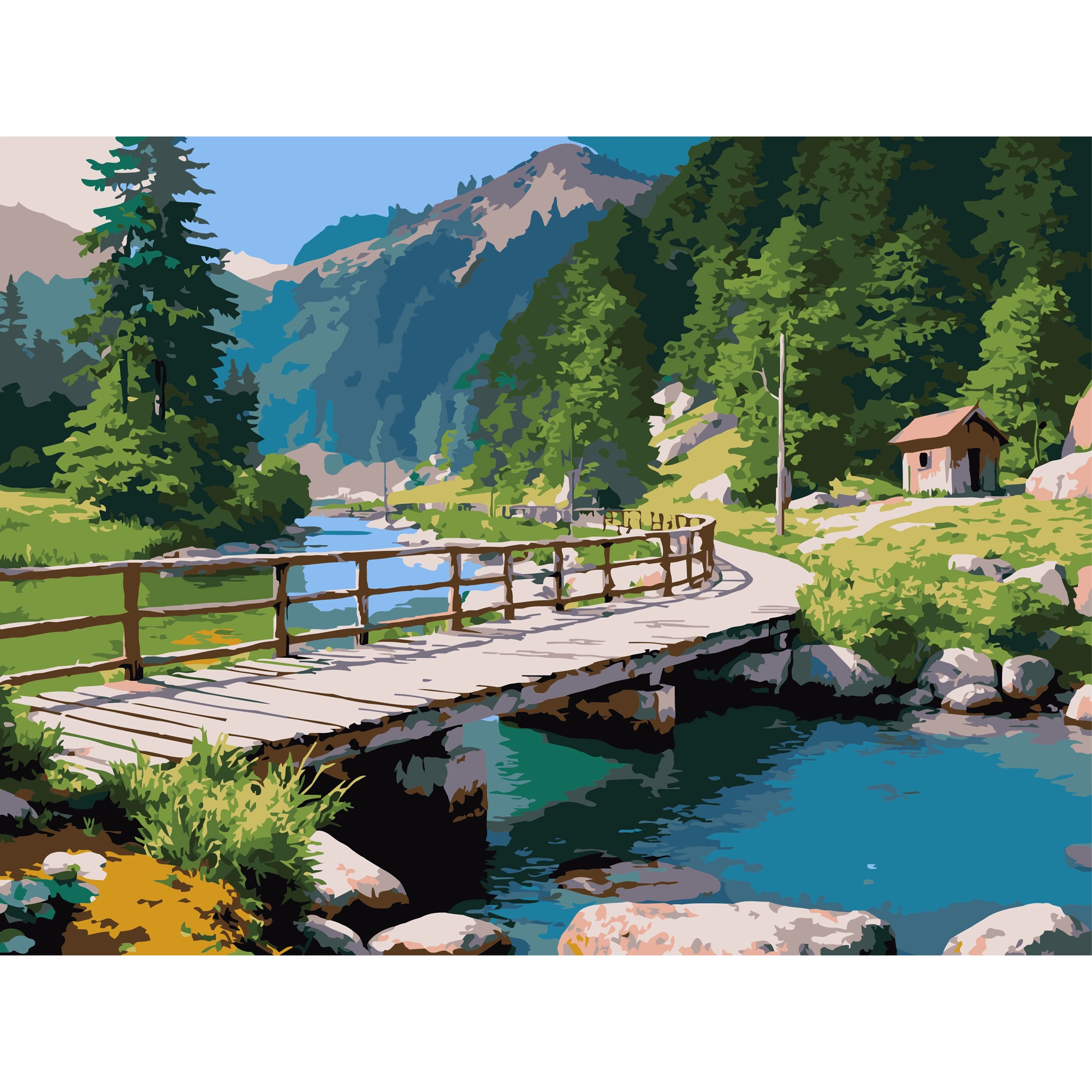 Картина по номерам Мост над рекой (30х40 см), бренду Strateg - KUBIX