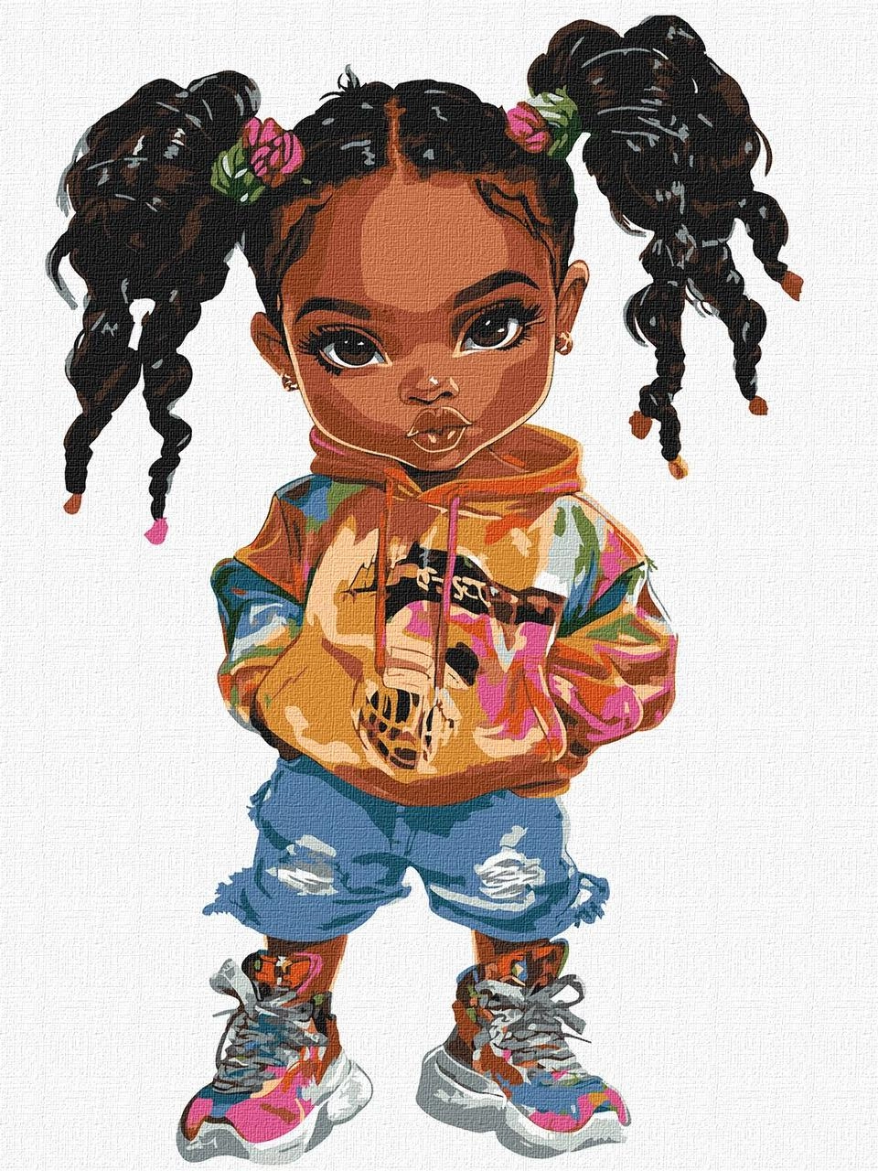 Картина по номерам Яркая модница (30х40 см), бренду Идейка - KUBIX