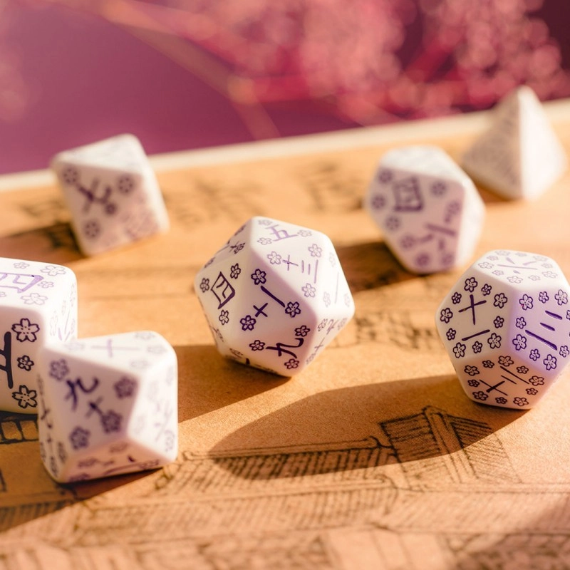 Набір кубиків Japanese Dice Set: Blue Star Lotus, бренду Q-Workshop - KUBIX
