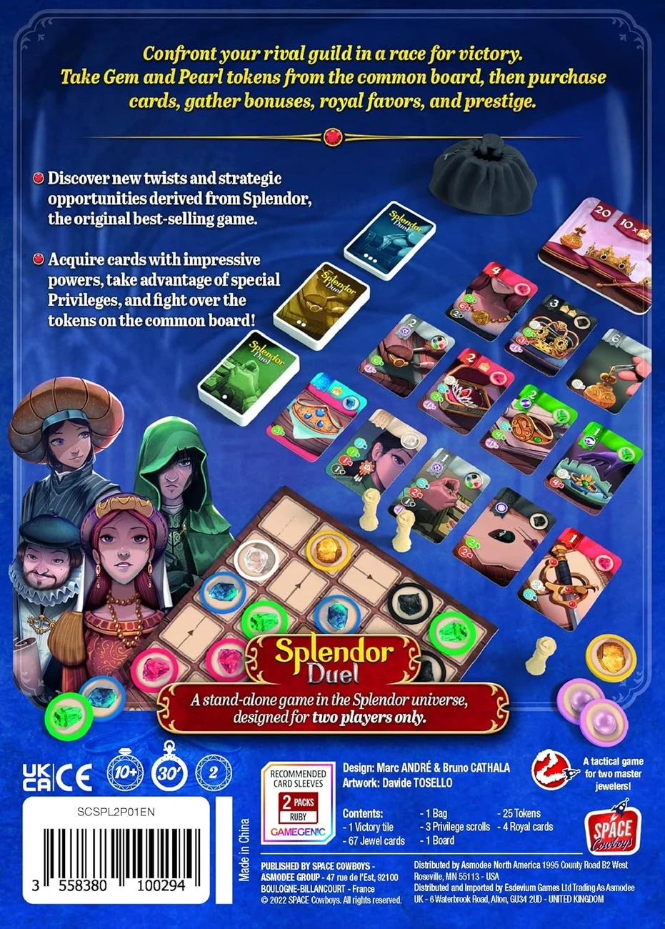 Настільна гра Розкіш. Дуель (Splendor Duel) (EN), бренду Asmodee, для 2-2 гравців, час гри < 30хв. - 2 - KUBIX 