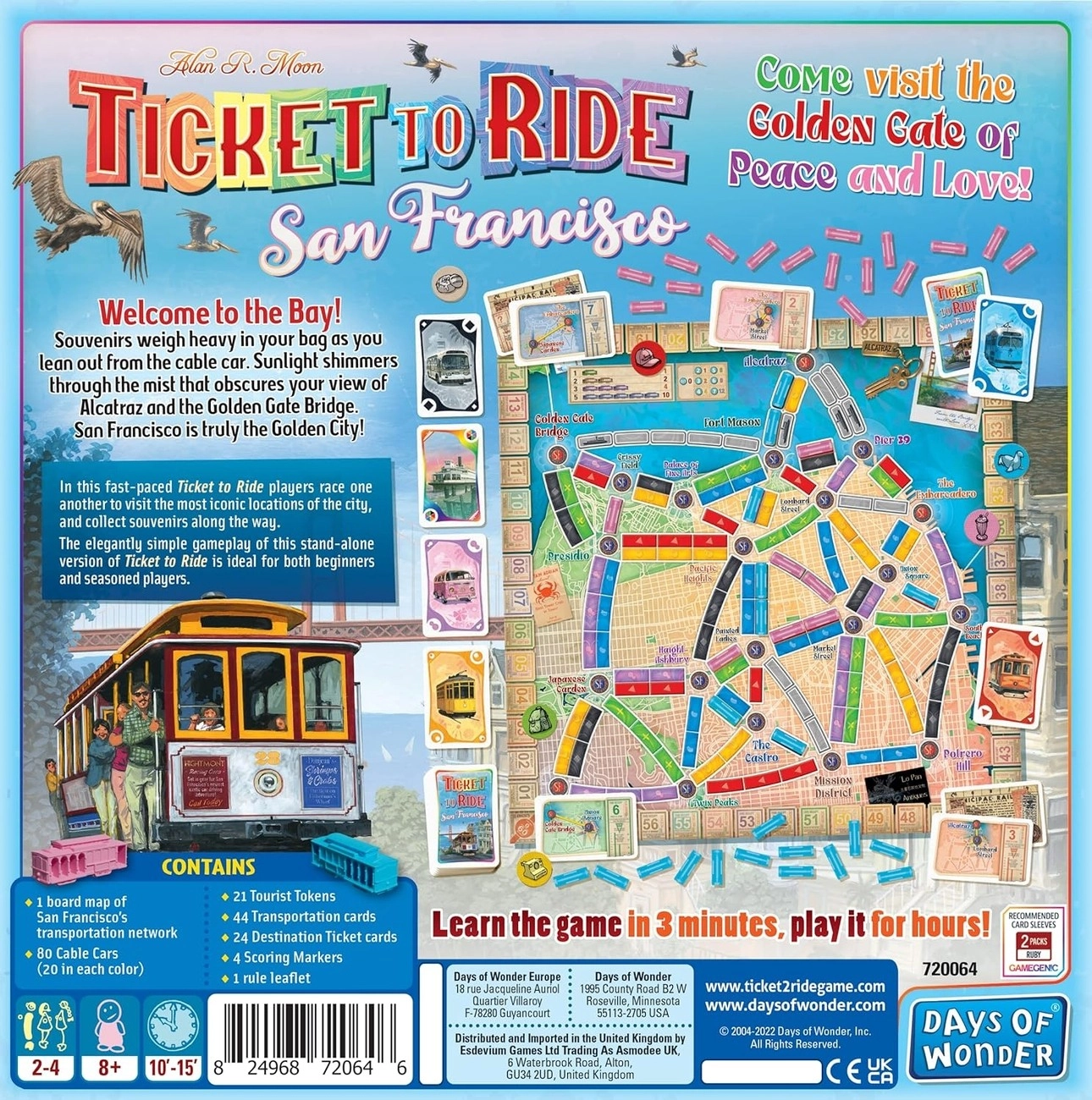 Настольная игра Ticket to Ride: San Francisco (Билет на поезд. Сан Франциско) (EN), бренду Days of Wonder, для 2-4 гравців, час гри < 30мин. - 2 - KUBIX 