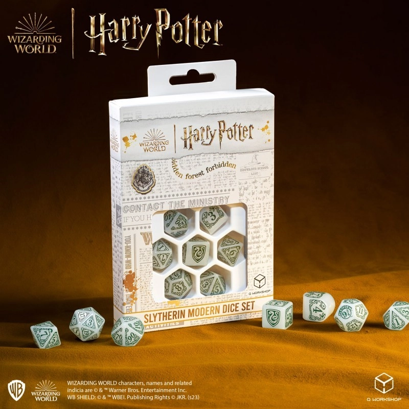 Набор кубиков Harry Potter. Slytherin Modern Dice Set - White - 7 - KUBIX 