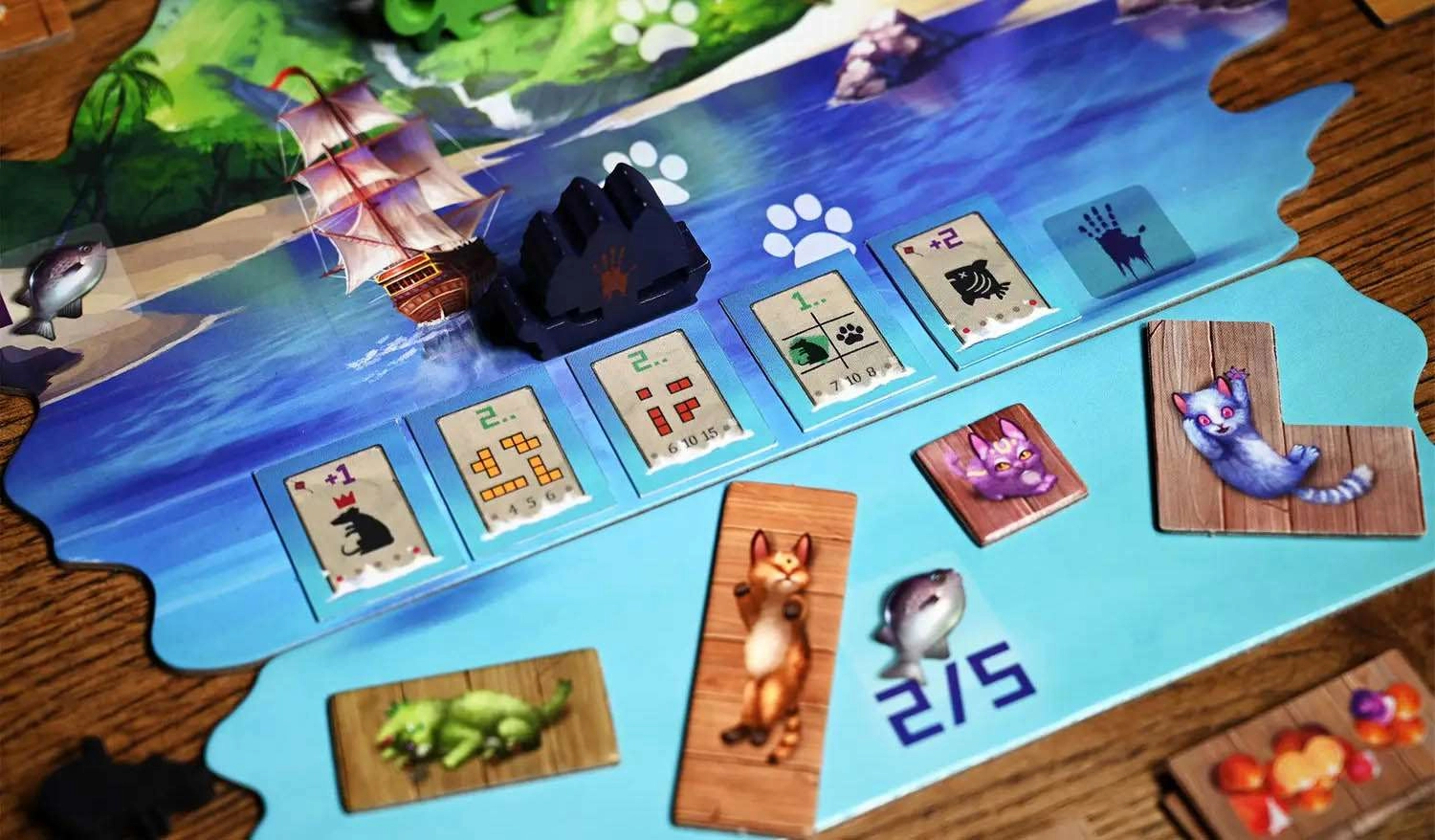Настольная игра Остров кошек: Котята и звёрышки (The Isle of Cats: Kittens + Beasts), бренду Geekach Games, для 1-6 гравців, час гри < 30мин. - 7 - KUBIX 