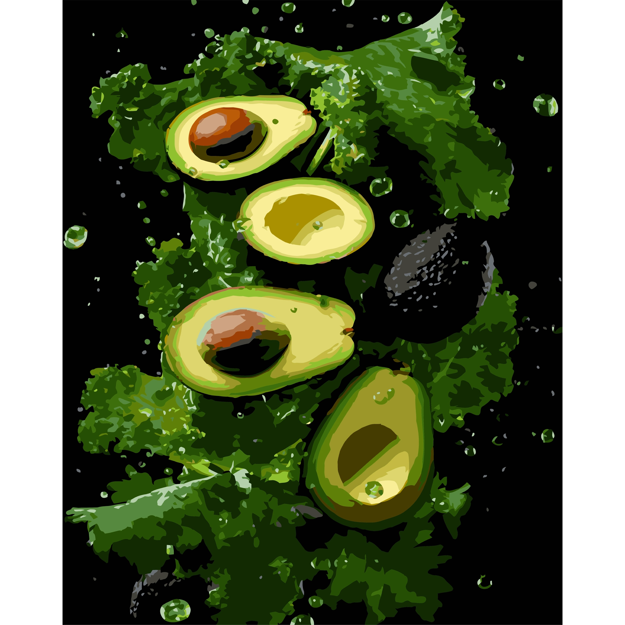 Картина за номерами Зелений смак авокадо (40х50 см), бренду Strateg - KUBIX