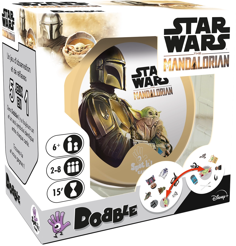 Настольная игра Доббл Мандалорец (Dobble Star Wars The Mandalorian) (FR), бренду Asmodee, для 2-8 гравців, час гри < 30мин. - KUBIX