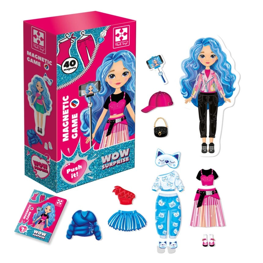 Настільна магнітна гра-одягалка WOW Surprise "Bloger", бренду Vladi Toys, для 1-1 гравців - 2 - KUBIX 
