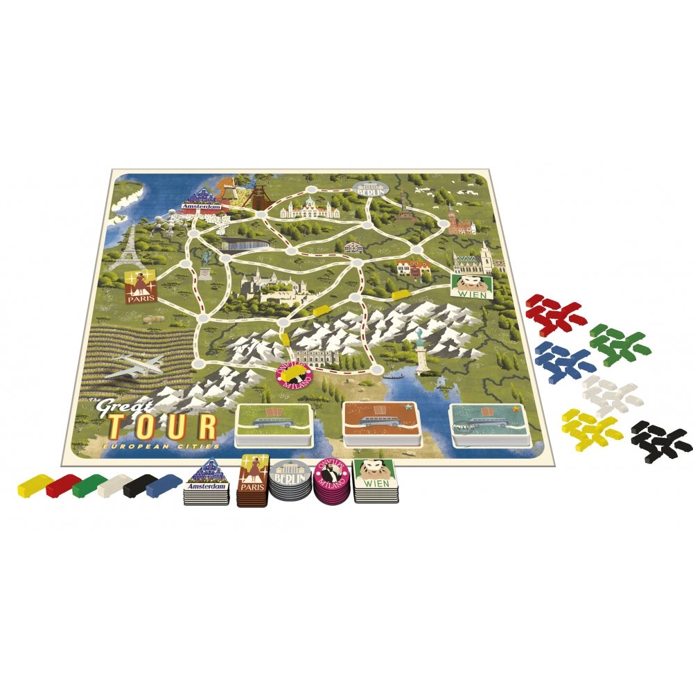 Настольная игра Чудесное путешествие (The Great Tour: European Cities), бренду Tactic, для 3-6 гравців, час гри < 30мин. - 2 - KUBIX 